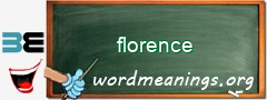 WordMeaning blackboard for florence